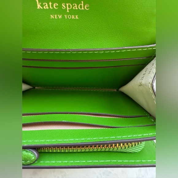 Kate Spade Kayla Pebbled Leather Green Wallet NWT - Picture 5 of 13